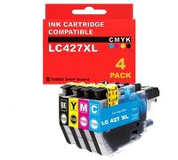 BDink Tinta Compatible con Brother LC427XL CMYK (Pack 4) para HL J6010DW MFC J5955DW J6955DW J6957DW J6959DW Rendimiento Negro 6000 Páginas y Color 5000 Páginas
