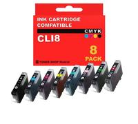 BDink Tinta Compatible con Canon CLI8 0620B001 0620B029 0620B028 0621B001 0627B001 0624B001 0625B001 0622B001 (Pack 8) para PIXMA iP4200 iP4300 iP4500 Rendimiento 13.4 ml por Cartucho