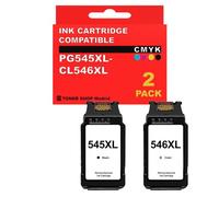 BDink Tinta Compatible con Canon PG545XL 8286B001/8287B001 Negro y CL546XL 8288B001/8289B001 Tricolor (Pack 2) Rendimiento 15 ml Cada Cartucho para Pixma IP MG MX TR TS