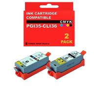 BDink Tinta Compatible con Canon PGI35 1509B001 Negro y CLI36 1511B001 Tricolor (Pack 2) para Maxify BX110 Pixma IP100 IP110 Mini260 Mini320 TR150 TR160 Rendimiento 9 ml Negro y 11,8 ml Color