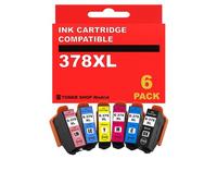 BDink Tinta Compatible con Epson 378XL C13T37914010 C13T37814010 C13T37924010 C13T37824010 C13T37954010 (Pack 6) para Expression Photo XP-15000 Capacidad Negro 500 Páginas y Colores 830 Páginas