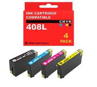 BDink Tinta Compatible con Epson 408L C13T09K14010 C13T09K24010 C13T09K34010 C13T09K44010 (Pack 4) CMYK para Workforce Pro WF-C4310DW WF-C4810DTWF Rendimiento 2200 Páginas Negro y 1700 Páginas Color