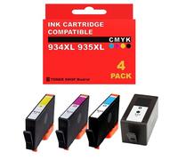 BDink Tinta Compatible con HP 934XL 935XL CMYK Pack 4 Reemplaza C2P23AE C2P19AE C2P24AE C2P20AE C2P25AE C2P21AE C2P26AE C2P22AE para OfficeJet 6800 Rendimiento 1.000 Páginas Negro 825 Páginas Color