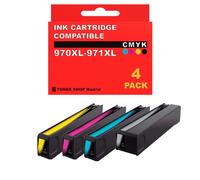 BDink Tinta Compatible con HP 970XL 971XL CMYK (Pack 4) Reemplaza CN625AE CN621AE CN626AE CN622AE CN627AE CN623AE CN628AE CN624AE para OfficeJet Pro X451 X451dw Rendimiento 240 ml Negro 110 ml Color