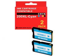 BDink Tinta Compatible con Lexmark 200XL Cian 14L0198 (Pack 2) 2 x 32 ml para OfficeEdge Pro 4000 4000C 5500 5500T Cartuchos de Tinta Compatibles