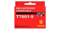 BDink Tinta Pigmentada Compatible con Epson T7601 T7602 T7603 T7604 T7605 T7606 T7607 T7608 T7609 (Pack 9) para SureColor P600 Rendimiento 25.9 ml por Cartucho