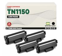 BDink Tóner Compatible Brother TN1150 Negro (Pack 4) con Chip para DCP L1640W L1642W L1642WXL L1660W HL L1240W L1242W L1242WXL Rendimiento 4000 páginas TN-1150