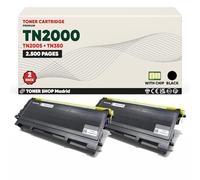 BDink Tóner Compatible Brother TN2000/TN2005/TN350 Negro (Pack 2) con Chip para DCP 2010 DCP 7010 DCP 7020 DCP 7025 FAX 2820 HL 2020 MFC 7220 Rendimiento TN-2000
