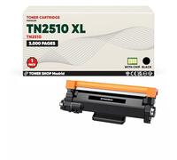 BDink Tóner Compatible Brother TN2510XL Negro con Chip - Rendimiento 3.000 Páginas - Reemplazo TN2510 XL para Impresoras Brother MFC-L2827DW, L2860DW, HL-L2400DW, L2445DW, DCP-L2620DW, L2660DW