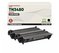 BDink Tóner Compatible Brother TN3430 TN3480 Negro (Pack 2) con Chip para HL L5000D L5100DN L5100DNT L5200DW L6250DN L6300DW L6400DW L6450DW MFC L5700DN L6800DW DCP L5500DN Rendimiento 8000 páginas TN