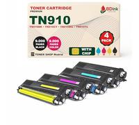BDink Tóner Compatible Brother TN910 Negro Cyan Amarillo Magenta (Pack 4) con Chip para HL L9310CDW HL L9310CDWT HL L9310CDWTT MFC L9570CDWT Rendimiento TN-910