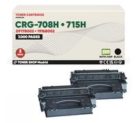 BDink Tóner Compatible Canon 708H 715H 0917B002 1976B002 Negro (Pack 2) con Chip para LBP 3300 LBP 3310 LBP 3360 LBP 3370 Rendimiento 7000 páginas