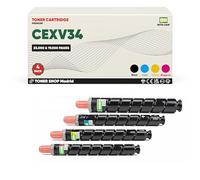 BDink Tóner Compatible Canon CEXV34 3782B002 3783B002 3784B002 3785B002 CMYK (Pack 4) con Chip para IRC2020 IRC2020i IRC2025i IRC2050 IRC2100 Rendimiento 23000 páginas Negro y Color 19000 páginas