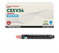 BDink Tóner Compatible Canon CEXV34 3783B002 Cyan con Chip para IR C2020 C2020i C2020L C2025i C2030 C2030i C2030L C2050 C2058 C2100 C2100S C2105 C2220i C2220L C2225 C2230i Rendimiento 19000 páginas