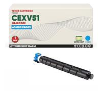 BDink Tóner Compatible Canon CEXV51 0482C002 Cyan con Chip para imageRUNNER Advance C5500 C5535 C5540 C5550 C5560 Advance DX C5735 C5740 C5750 Series Rendimiento 60000 páginas