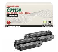 BDink Tóner Compatible con HP 15A 13A 24A C7115A Q2613A Q2624A Negro (Pack 2) con Chip para LaserJet 1000 1005 1150 1200 1220 1300 1300N 3300 3310 3320MFP 3330MFP 3380 Rendimiento 2500 páginas