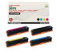 BDink Tóner Compatible con HP 207X 207A W2210X W2211X W2212X W2213X CMYK (Pack 4) con Chip para Color LaserJet Pro M255dw M283cdw M283fdn M283fdw Rendimiento Negro 3150 páginas y Color 2450 páginas