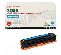 BDink Tóner Compatible con HP 304A 305A 312A Cyan con Chip para Color LaserJet CM2320 CP2025 CP2027 M351A M375NW M451DN M451DW M451NW M475DN M475DW M476dn M476dw M476nw Rendimiento 2800 páginas
