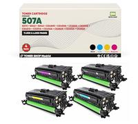 BDink Tóner Compatible con HP 507X 507A 504X 504A CMYK (Pack 4) con Chip para Color LaserJet CM1530 CM3530FS CM3530MFP CP3525 M551N M551XH M575DN Rendimiento Negro 11000 páginas y Color 6000 páginas