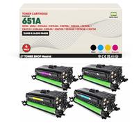 BDink Tóner Compatible con HP 651A 307A 650A CE340A CE341A CE342A CE343A CMYK (Pack 4) con Chip para Color LaserJet CP5220 M750n M750xh M775 M775f Rendimiento Negro 13500 páginas y Color 16000 páginas