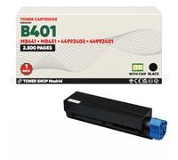 BDink Tóner Compatible con Oki B401 MB441 MB451 44992402 44992401 Negro con Chip para B401 B401D B401DN MB441 MB451 MB451DN MB451W Rendimiento 2500 páginas