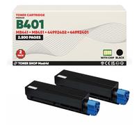 BDink Tóner Compatible con Oki B401 MB441 MB451 44992402 44992401 Negro (Pack 2) con Chip para B401 B401D B401DN MB441 MB451 MB451DN MB451W Rendimiento 5000 páginas