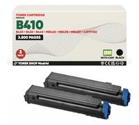BDink Tóner Compatible con Oki B410 B420 B430 B440 MB460 MB470 MB480 43979102 Negro (Pack 2) con Chip para B410 B410D B410DN B430 B430D B430DN MB460 MB470 Rendimiento 7000 páginas