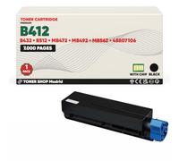 BDink Tóner Compatible con Oki B412 B432 B512 MB472 MB492 MB562 45807106 Negro con Chip para B412DN B432DN B512DN MB472DNW MB492DN MB562DNW Rendimiento 7000 páginas