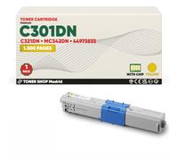 BDink Tóner Compatible con Oki C301DN C321DN MC342DN 44973533 Amarillo con Chip para C301DN C321DN MC332DN MC340 MC342DN MC342DNW Rendimiento 1500 páginas