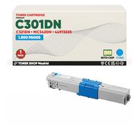 BDink Tóner Compatible con Oki C301DN C321DN MC342DN 44973535 Cyan con Chip para C301DN C321DN MC332DN MC340 MC342DN MC342DNW Rendimiento 1500 páginas