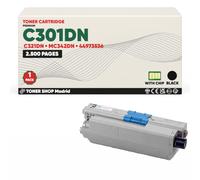 BDink Tóner Compatible con Oki C301DN C321DN MC342DN 44973536 Negro con Chip para C301DN C321DN MC332DN MC340 MC342DN MC342DNW Rendimiento 2500 páginas