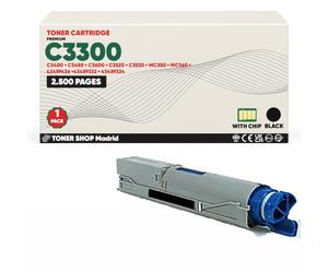 BDink Tóner Compatible con Oki C3300 C3400 C3450 C3600 C3520 C3530 MC350 MC360 Negro con Chip 43459436 43459332 43459324 Rendimiento 2500 páginas