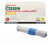 BDink Tóner Compatible con Oki C332DN MC363DN MD363DN 46508709 46508713 Amarillo con Chip para C332DN C332DNW MC363DN MC363DNW MC363N MD363DN Rendimiento 3000 páginas