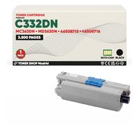 BDink Tóner Compatible con Oki C332DN MC363DN MD363DN 46508712 46508716 Negro con Chip para C332DN C332DNW MC363DN MC363DNW MC363N MD363DN Rendimiento 3500 páginas