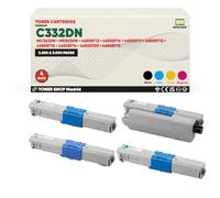 BDink Tóner Compatible con Oki C332DN MC363DN MD363DN CMYK (Pack 4)con Chip 46508712 46508711 46508710 46508709 para C332DN C332DNW MC363DN MC363DNW Rendimiento 3500 Negro 3000 Color