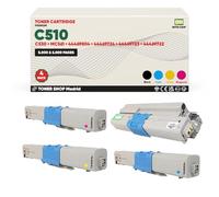 BDink Tóner Compatible con Oki C510 C530 MC561 MC562 Pack 4 CMYK con Chip 44469804 44469724 44469723 44469722 para C510DN C511DN C530DN MC562DNW Rendimiento Negro 5000 páginas y Color 5000 páginas