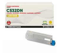 BDink Tóner Compatible con Oki C532DN C542DN MC563DN MC573DN 46490605 46490401 Amarillo con Chip para C532DN C542DN MC563DN MC573DN Rendimiento 6000 páginas