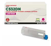 BDink Tóner Compatible con Oki C532DN C542DN MC563DN MC573DN 46490606 46490402 Magenta con Chip para C532DN C542DN MC563DN MC573DN Rendimiento 6000 páginas