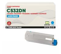 BDink Tóner Compatible con Oki C532DN C542DN MC563DN MC573DN 46490607 46490403 Cyan con Chip para C532DN C542DN MC563DN MC573DN Rendimiento 6000 páginas