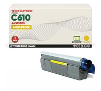 BDink Tóner Compatible con Oki C610 44315305 Amarillo con Chip para C610 C610DN C610DTN C610N Rendimiento 6000 páginas