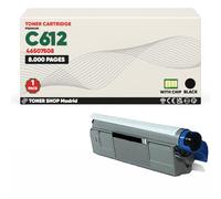 BDink Tóner Compatible con Oki C612 46507508 Negro con Chip para C612DN C612N Rendimiento 8000 páginas