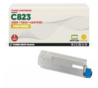 BDink Tóner Compatible con Oki C823 C833 C843 46471101 Amarillo con Chip para C823DN C823N C833DN C833DT C833N C843DN Rendimiento 7000 páginas
