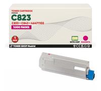BDink Tóner Compatible con Oki C823 C833 C843 46471102 Magenta con Chip para C823DN C823N C833DN C833DT C833N C843DN Rendimiento 7000 páginas