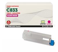 BDink Tóner Compatible con Oki C833 C843 46443102 Magenta con Chip para C833DN C833DT C833N C843DN Rendimiento 10000 páginas