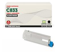 BDink Tóner Compatible con Oki C833 C843 46443104 Negro con Chip para C833DN C833DT C833N C843DN Rendimiento 10000 páginas