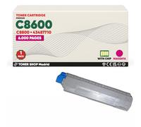 BDink Tóner Compatible con Oki C8600 C8800 43487710 Magenta con Chip para C8600CDTN C8600DN C8600N C8800CDTN C8800DN C8800HN C8800N Rendimiento 6000 páginas