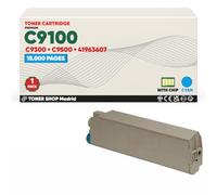 BDink Tóner Compatible con Oki C9100 C9300 C9500 41963607 Cyan con Chip para C9200DXN C9200N C9300DN C9300DXN C9300HDN C9300N C9400DXN C9500DN Rendimiento 15000 páginas