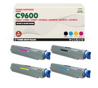 BDink Tóner Compatible con Oki C9600 C9650 C9800 C9850 (Pack 4) CMYK con Chip 42918916 42918915 42918914 42918913 para C9600DN C9600HDN C9800HDN Rendimiento Negro 15000 Páginas y Color 15000 Páginas
