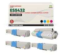 BDink Tóner Compatible con Oki Executive ES5432 ES5442 ES5463 ES5473 (Pack 4) CMYK con Chip 46490624 46490623 46490622 46490621 para ES5432DN MFP ES5473 Rendimiento Negro 7000 y Color 6000 Páginas