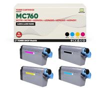 BDink Tóner Compatible con Oki MC760 MC770 MC780 (Pack 4) CMYK con Chip 45396304 45396303 45396302 45396301 para MC760dn MC760dnfax MC770dnfax MC780dfn Rendimiento Negro 8000 y Color 6000 Páginas